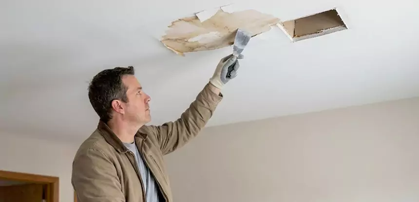 Ceiling Water Stain and Drywall Repair in Winterville
